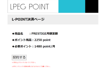 LPEG POINT決済ページ